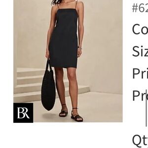 Banana Republic Square Neck Black Mini Dress Petite